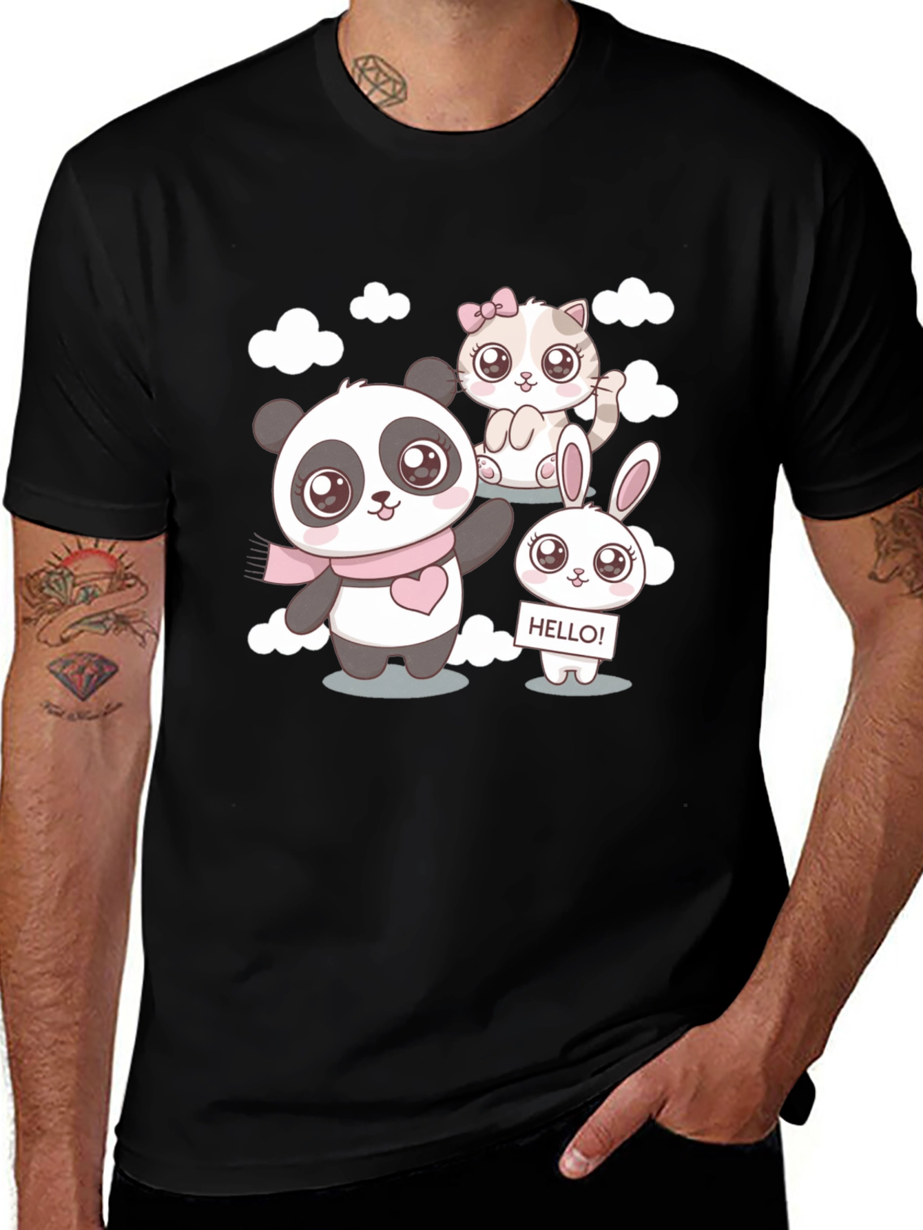 Cute Cartoon Animal Print T-Shirt
