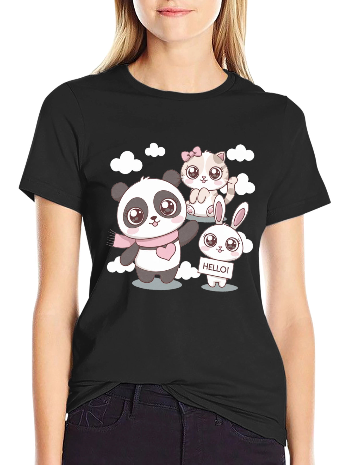 Cute Cartoon Animal Print T-Shirt