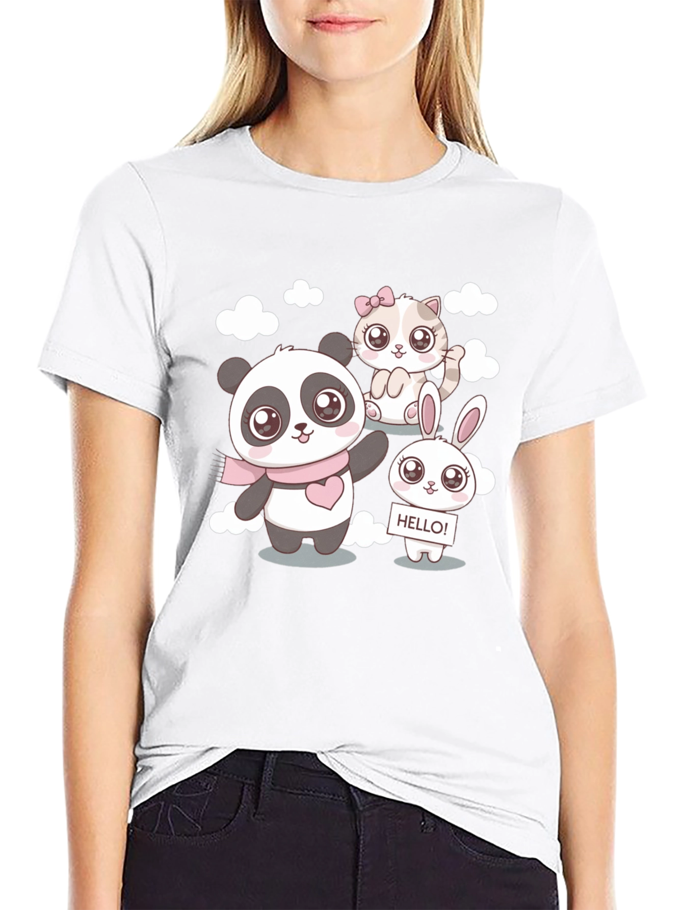 Cute Cartoon Animal Print T-Shirt