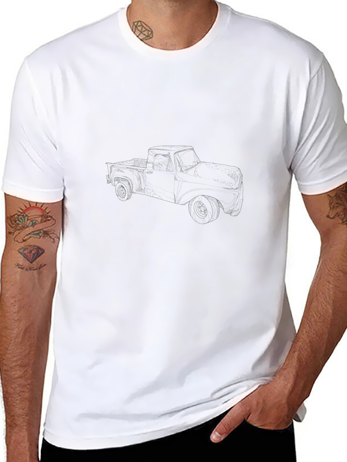 Mens Classic Black Crew Neck T-Shirt