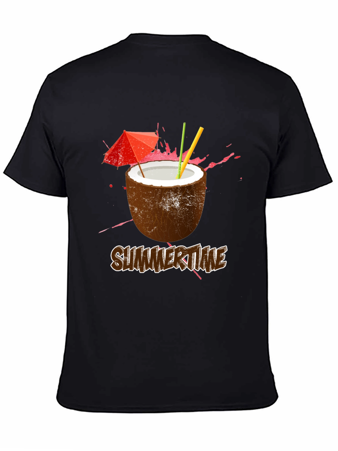 Summer Time Coconut Cocktail Graphic T-Shirt