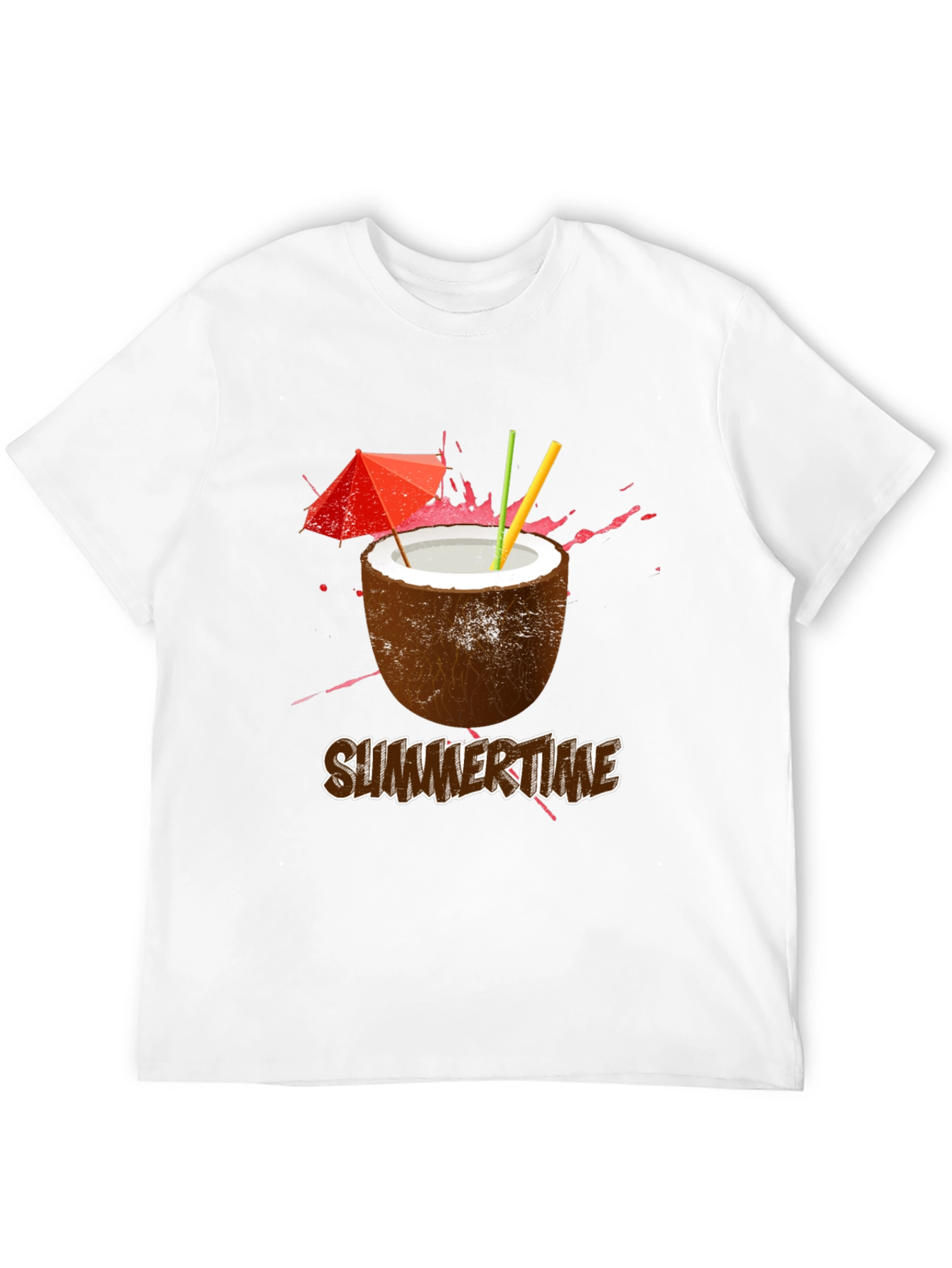 Summer Time Coconut Cocktail Graphic T-Shirt