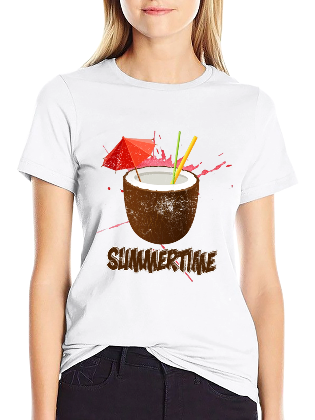 Summer Time Coconut Cocktail Graphic T-Shirt