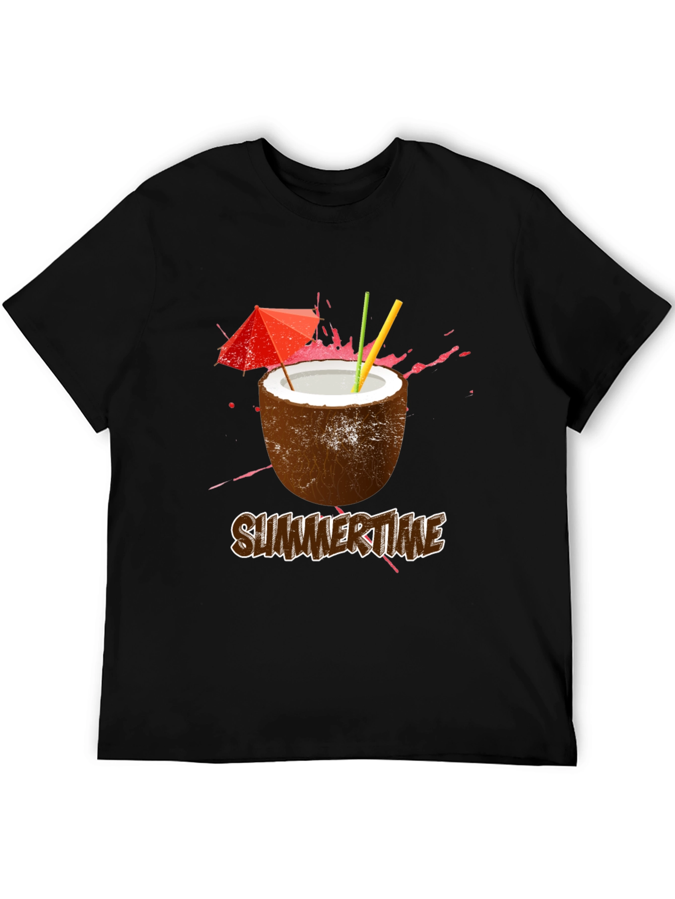 Summer Time Coconut Cocktail Graphic T-Shirt