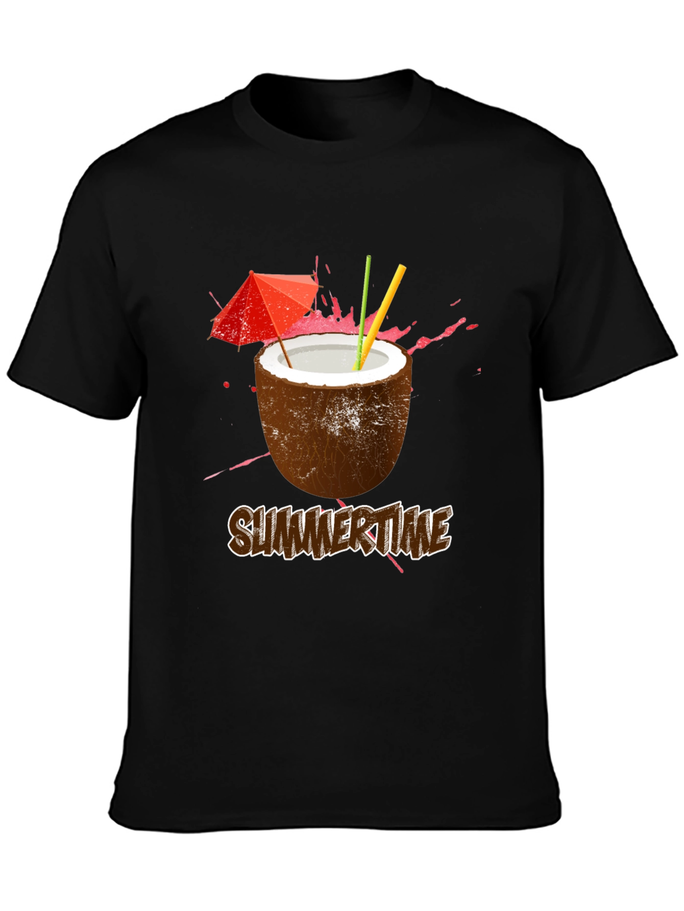 Summer Time Coconut Cocktail Graphic T-Shirt