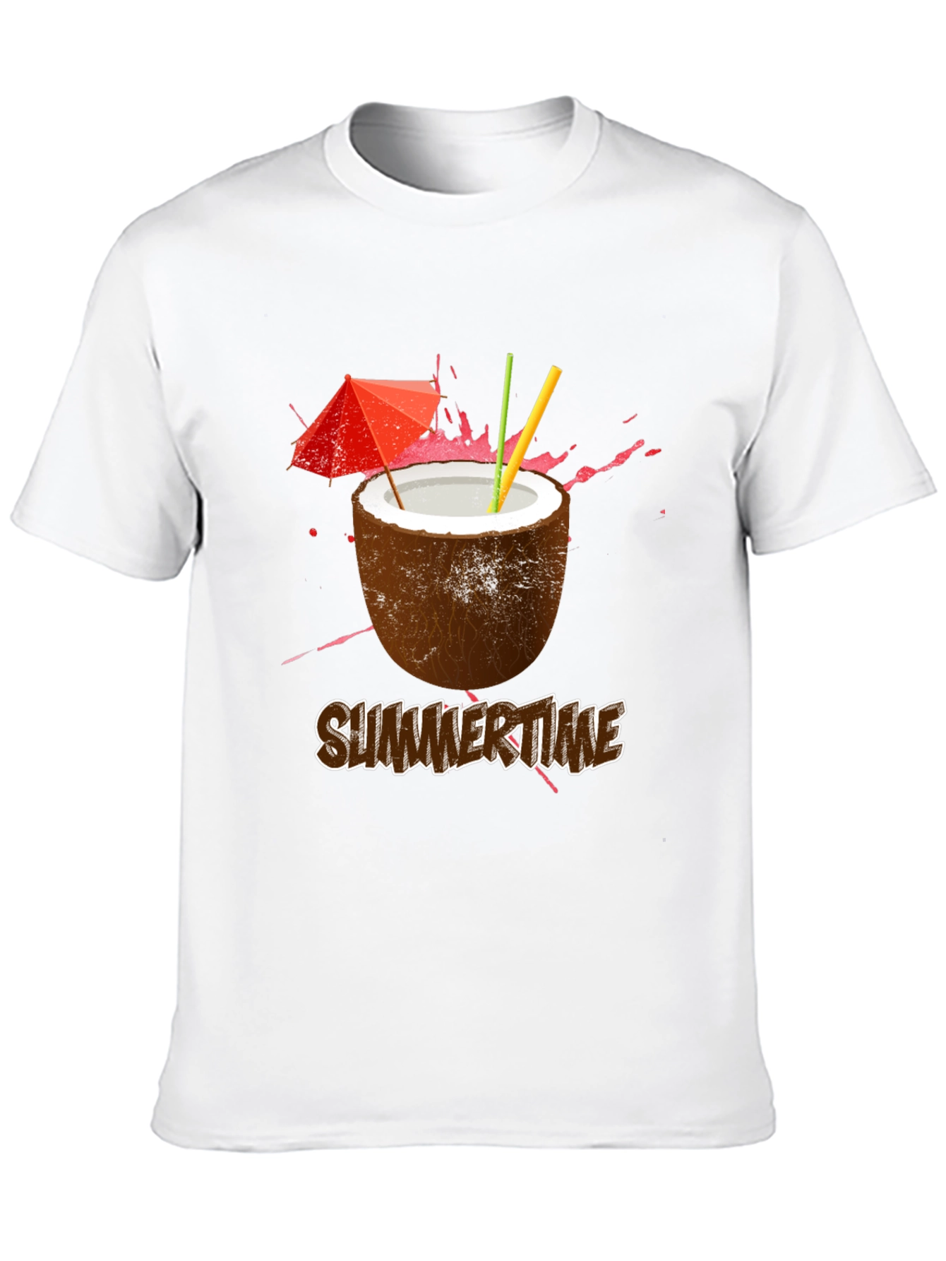 Summer Time Coconut Cocktail Graphic T-Shirt