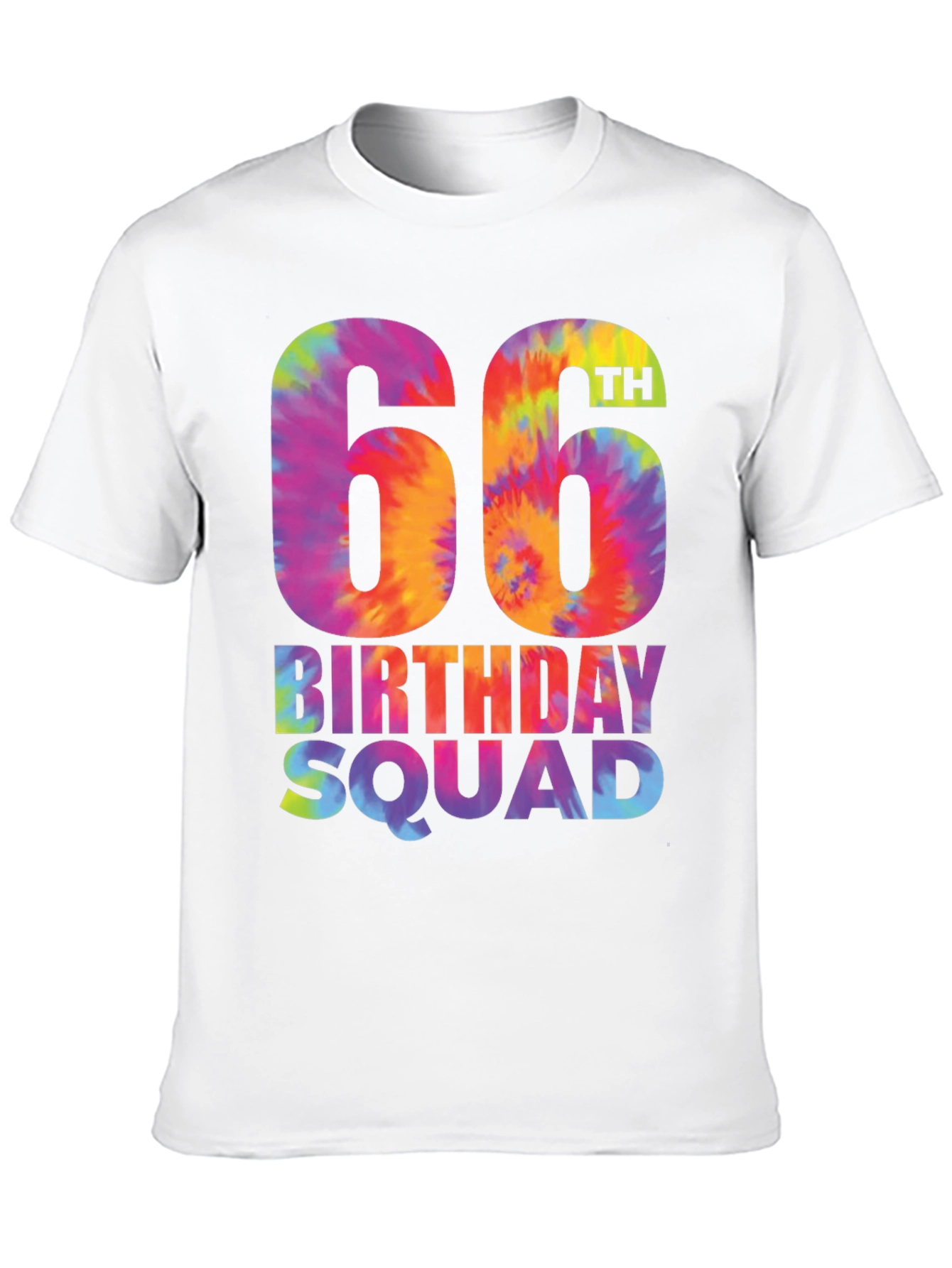 66th Birthday Squad Tie-Dye T-Shirt