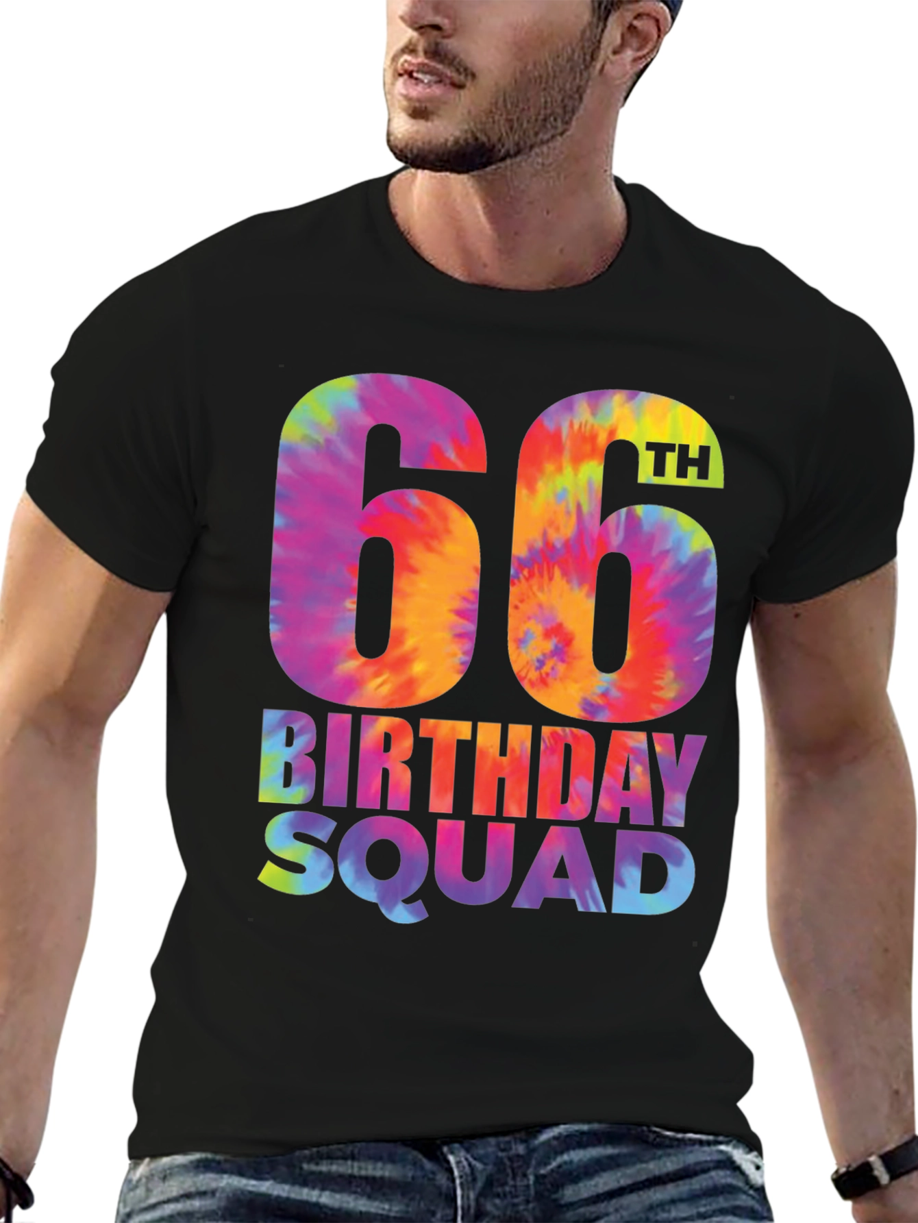 66th Birthday Squad Tie-Dye T-Shirt