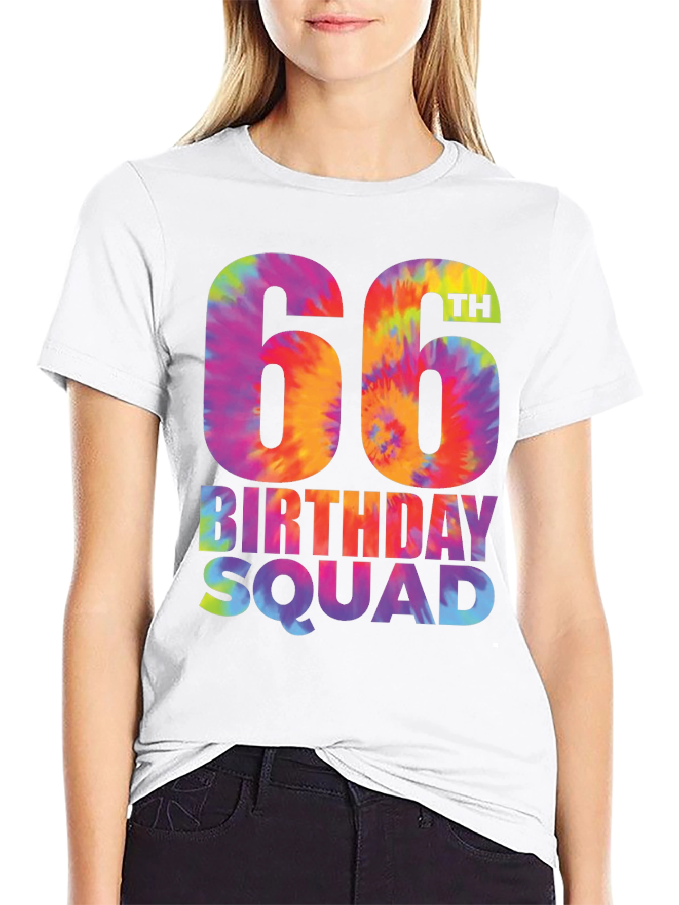 66th Birthday Squad Tie-Dye T-Shirt