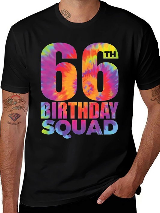 66th Birthday Squad Tie-Dye T-Shirt