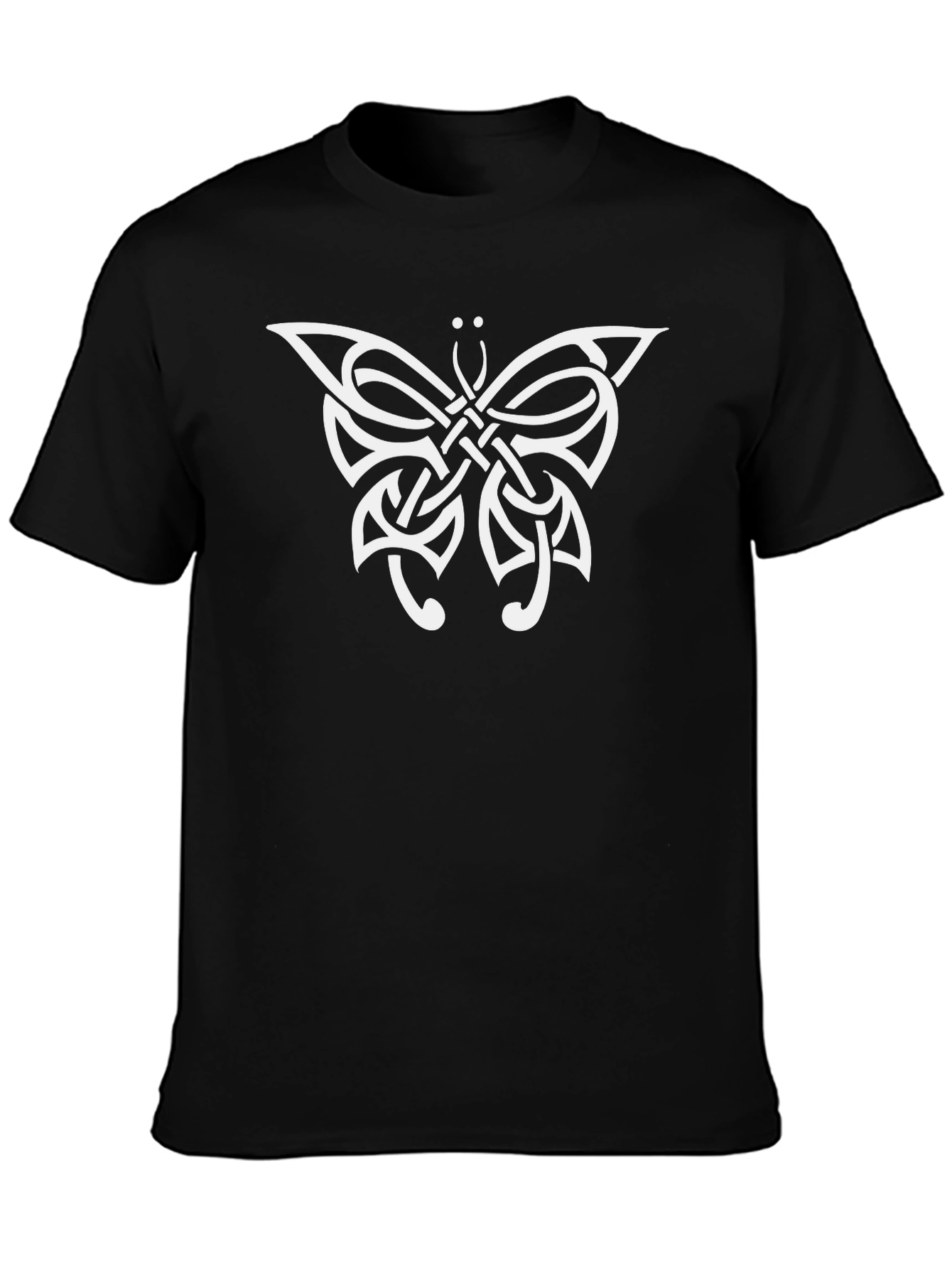 Celtic Butterfly Knot Graphic Black T-Shirt