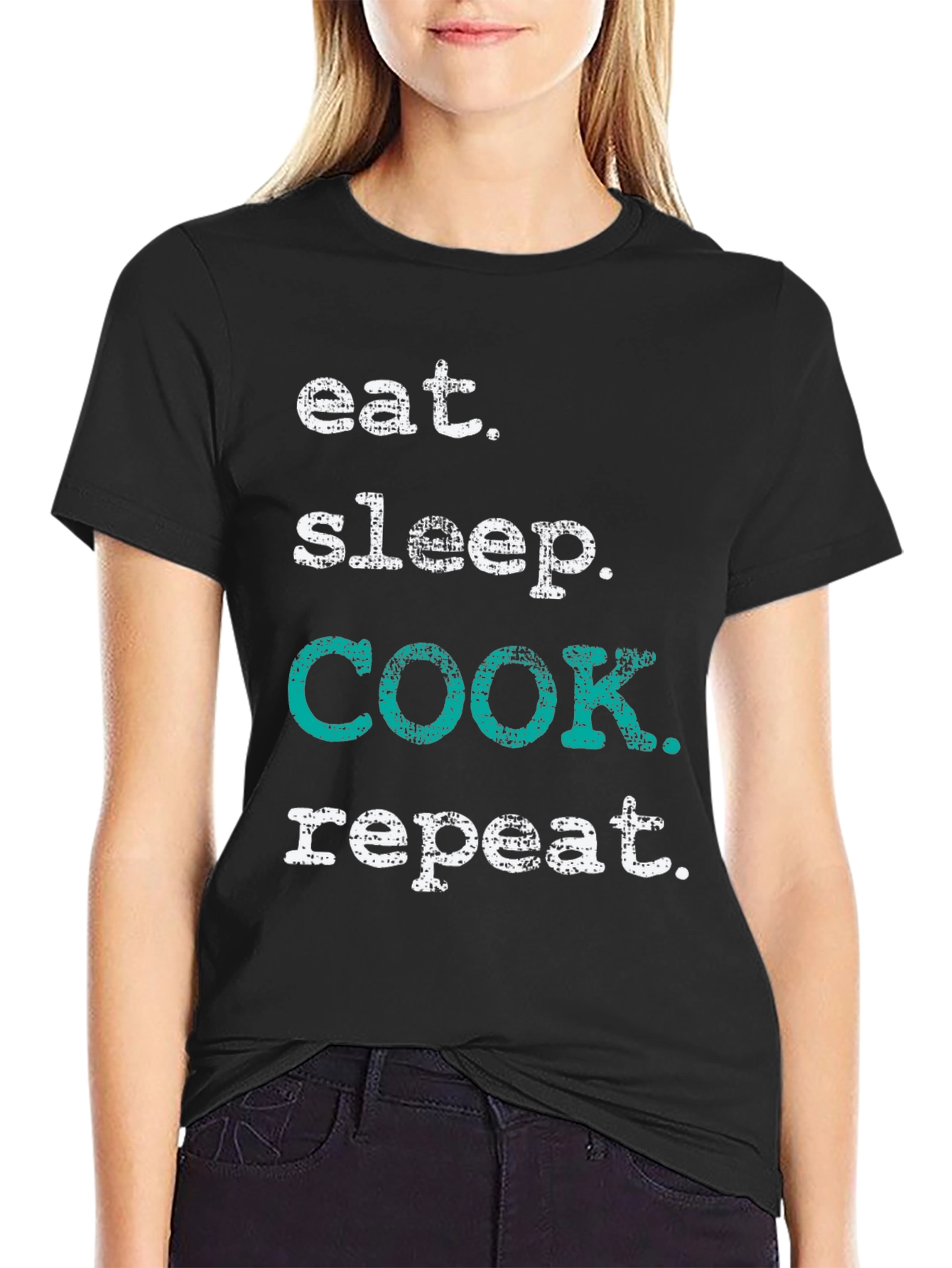 Eat Sleep Cook Repeat Graphic T-Shirt