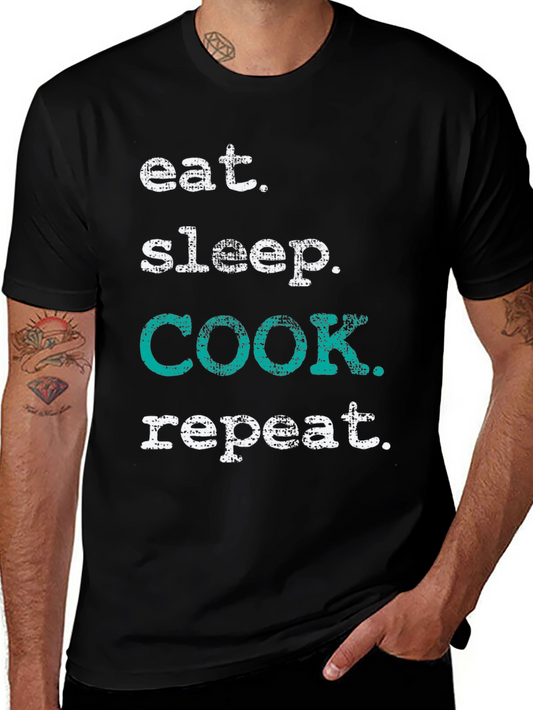 Eat Sleep Cook Repeat Graphic T-Shirt