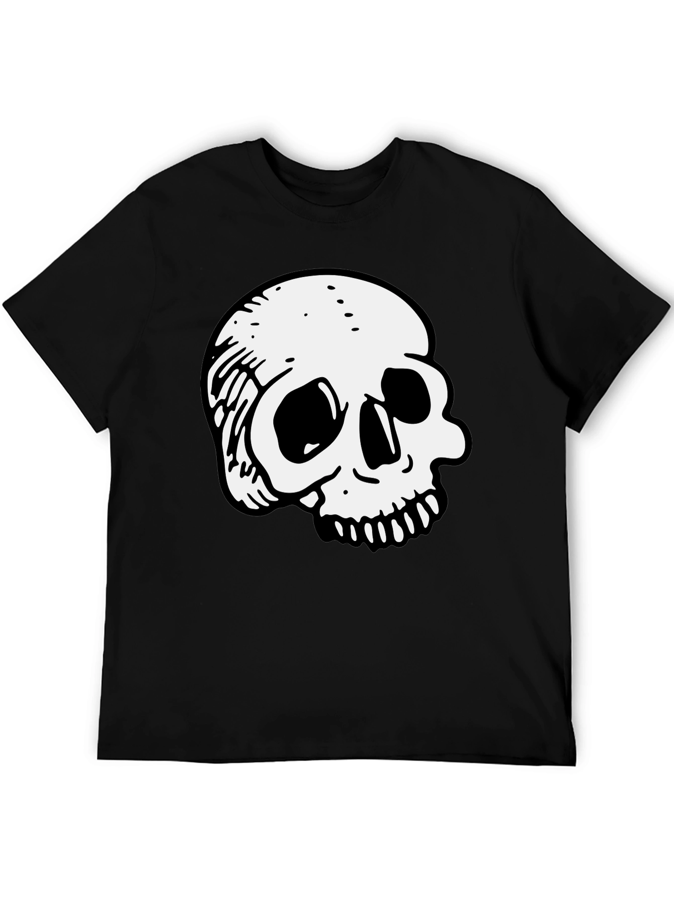 Black T-Shirt with Skull Graphic