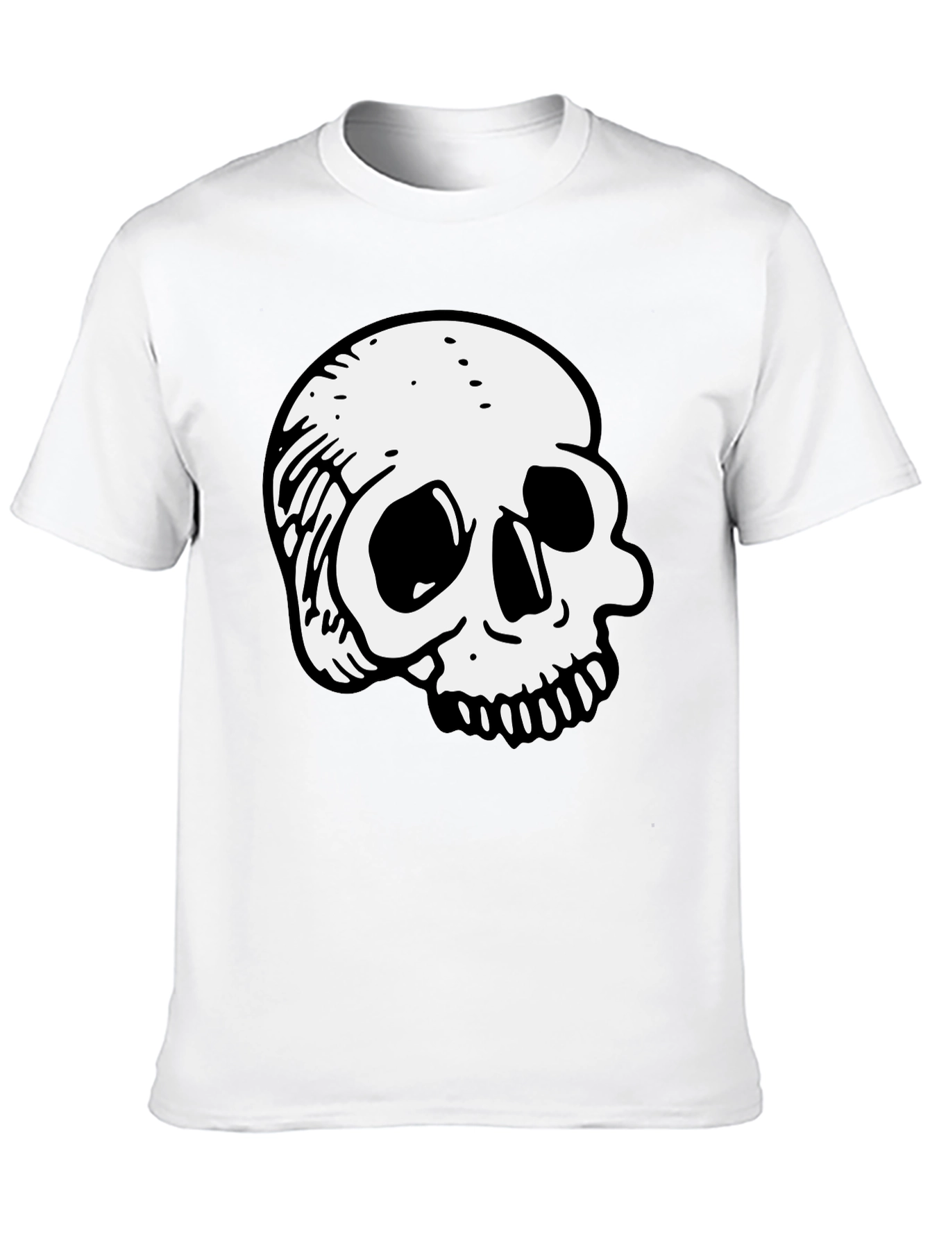 Black T-Shirt with Skull Graphic