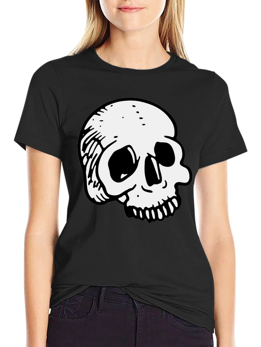 Black T-Shirt with Skull Graphic