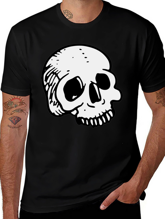Black T-Shirt with Skull Graphic