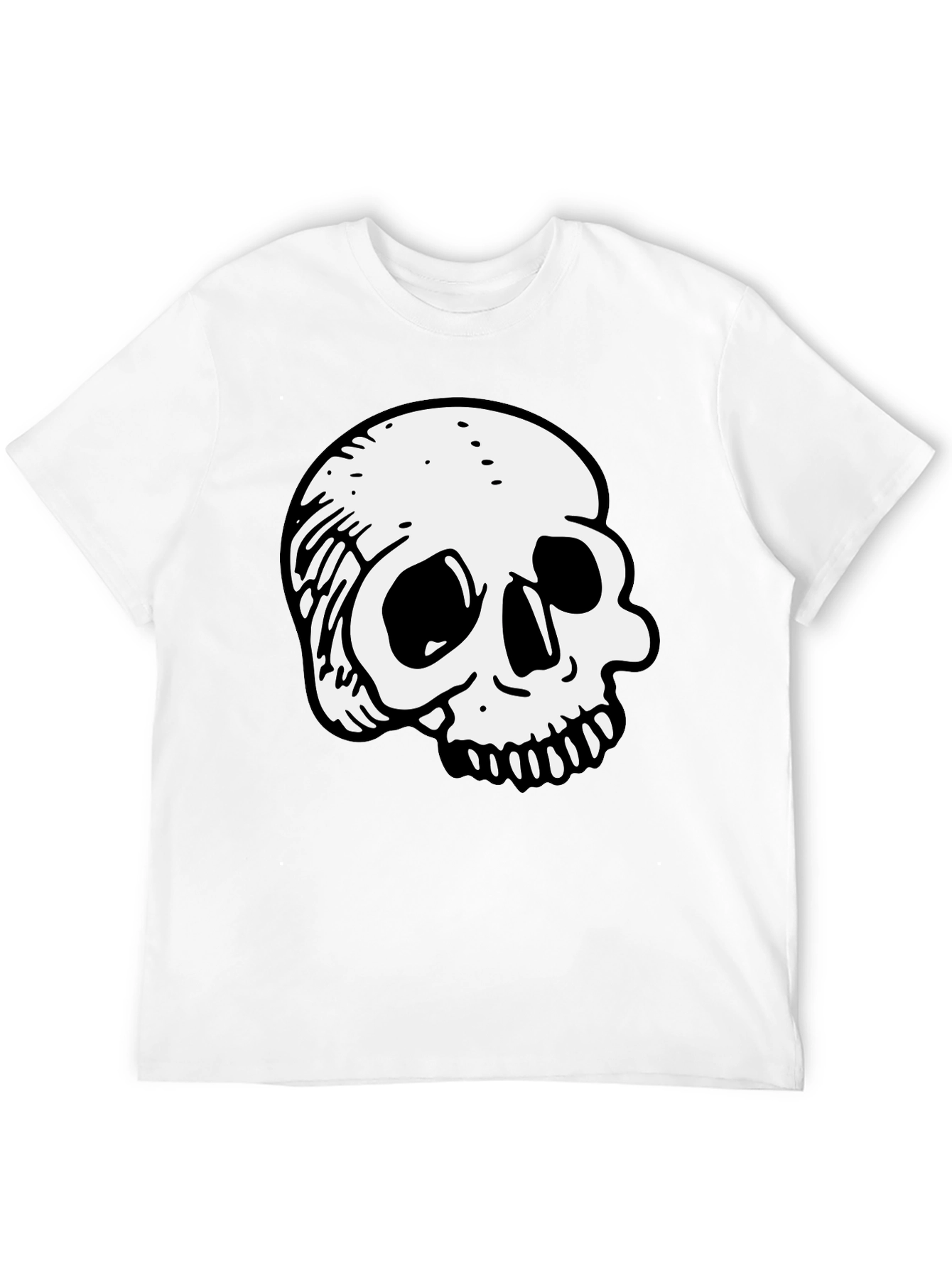 Black T-Shirt with Skull Graphic