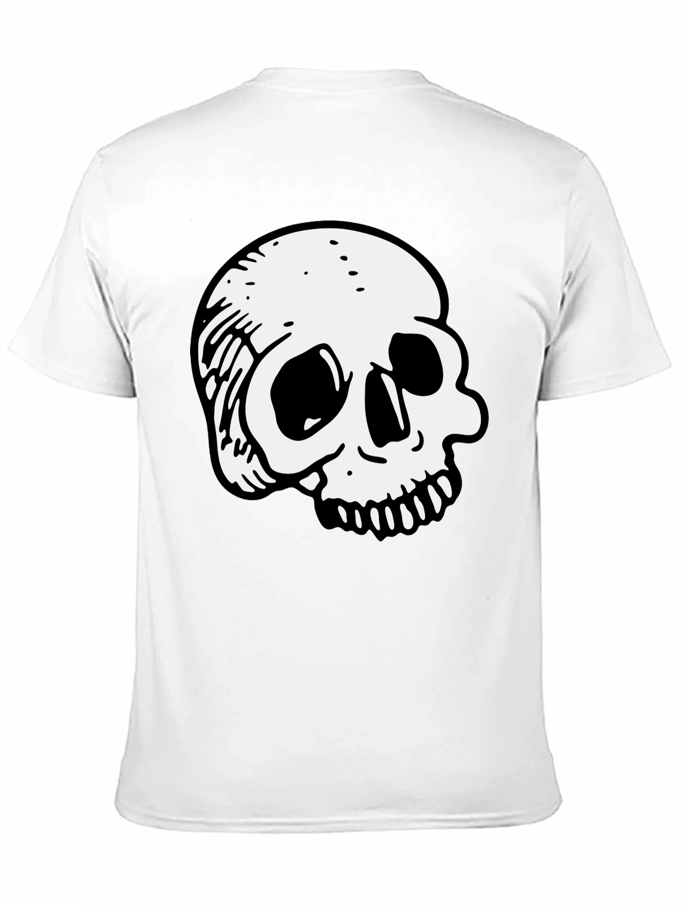 Black T-Shirt with Skull Graphic