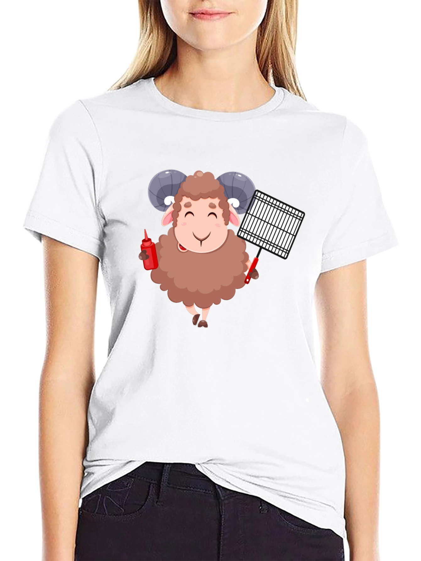 Grilling Ram Graphic Tee - Black T-Shirt