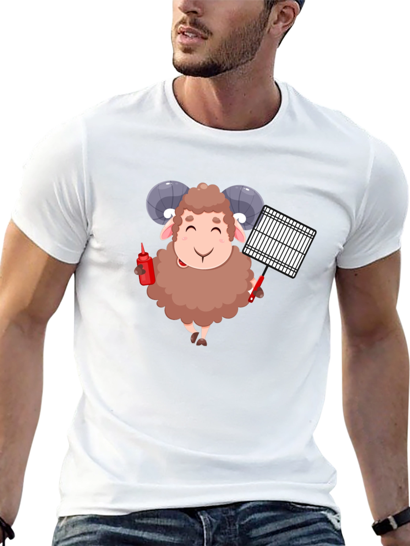 Grilling Ram Graphic Tee - Black T-Shirt