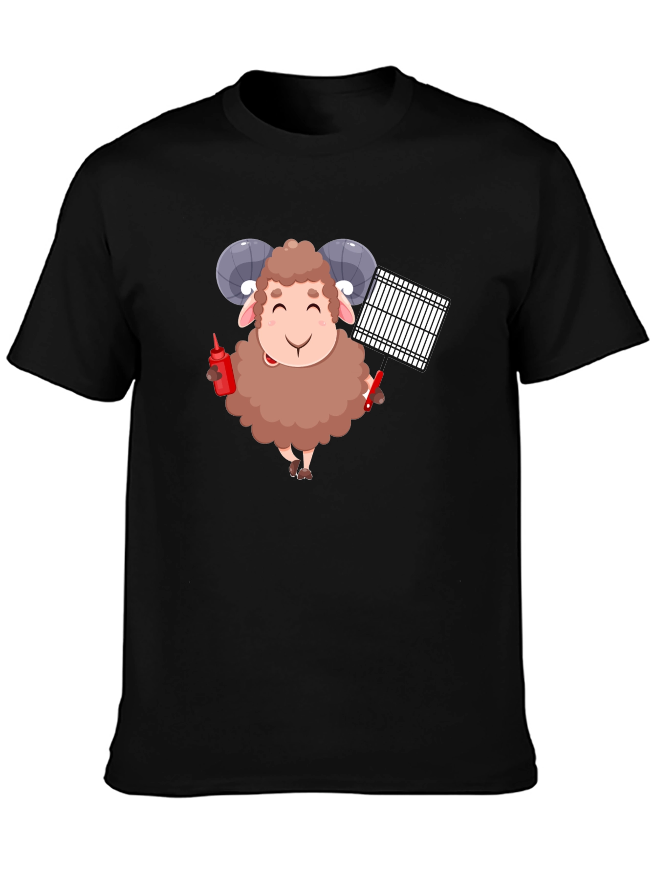 Grilling Ram Graphic Tee - Black T-Shirt