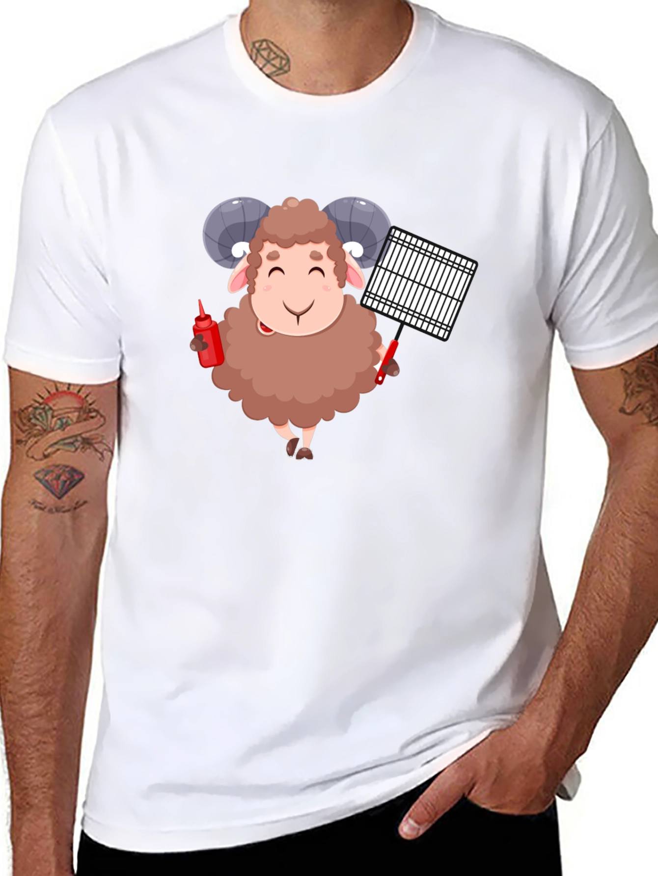 Grilling Ram Graphic Tee - Black T-Shirt