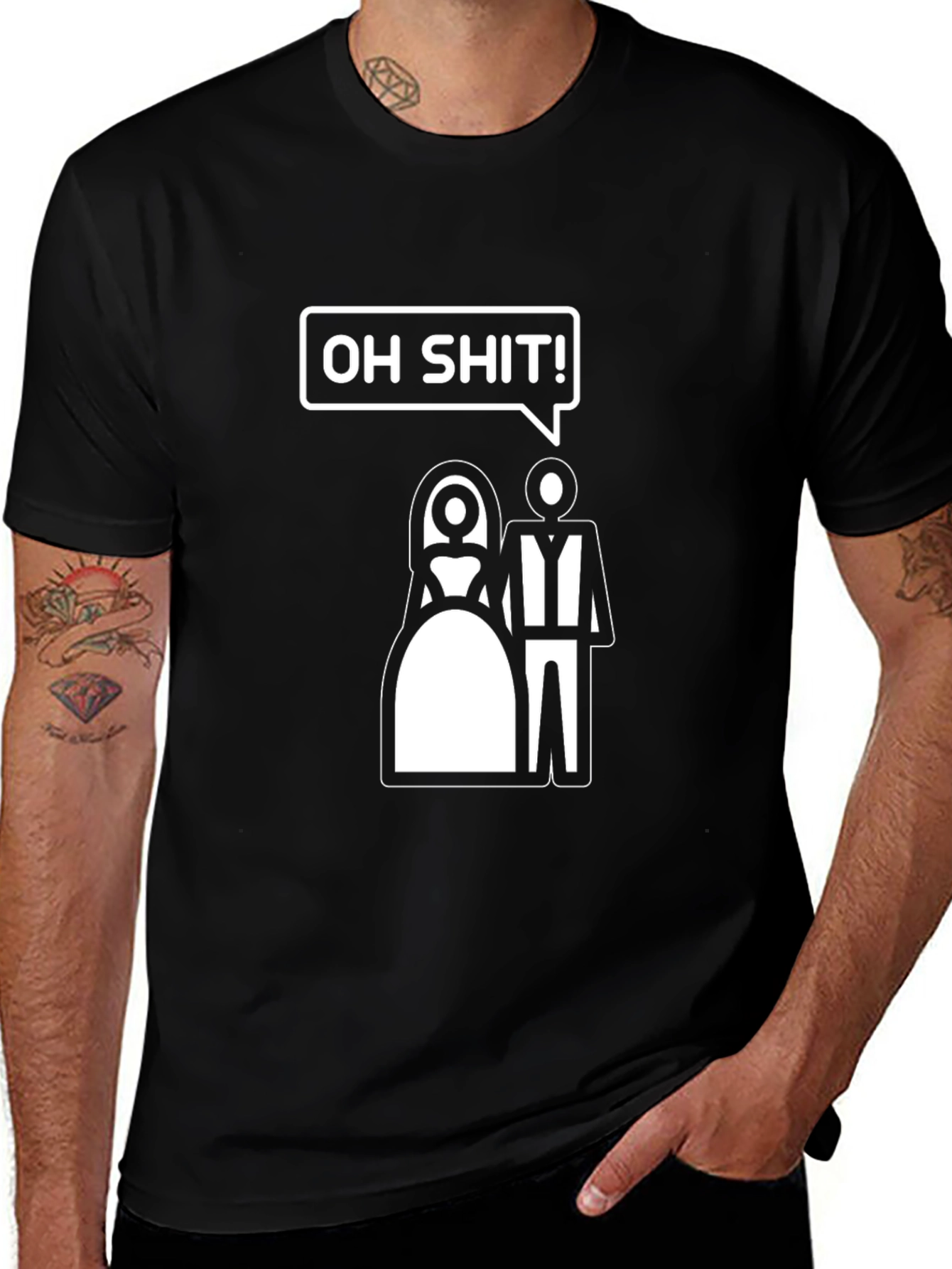 Funny Oh Shit! Wedding Graphic Tee