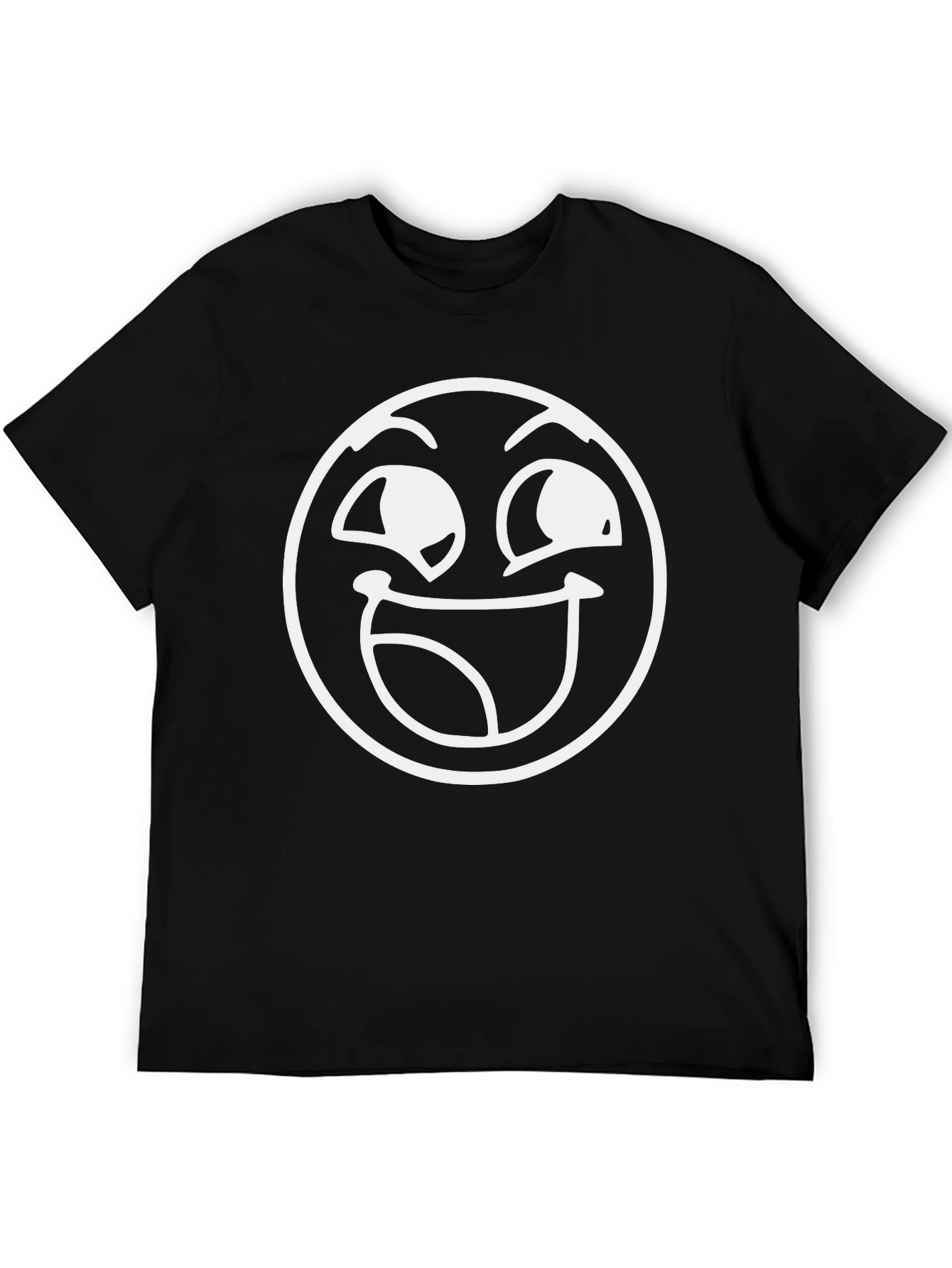 Smiley Face Graphic T-Shirt - Black