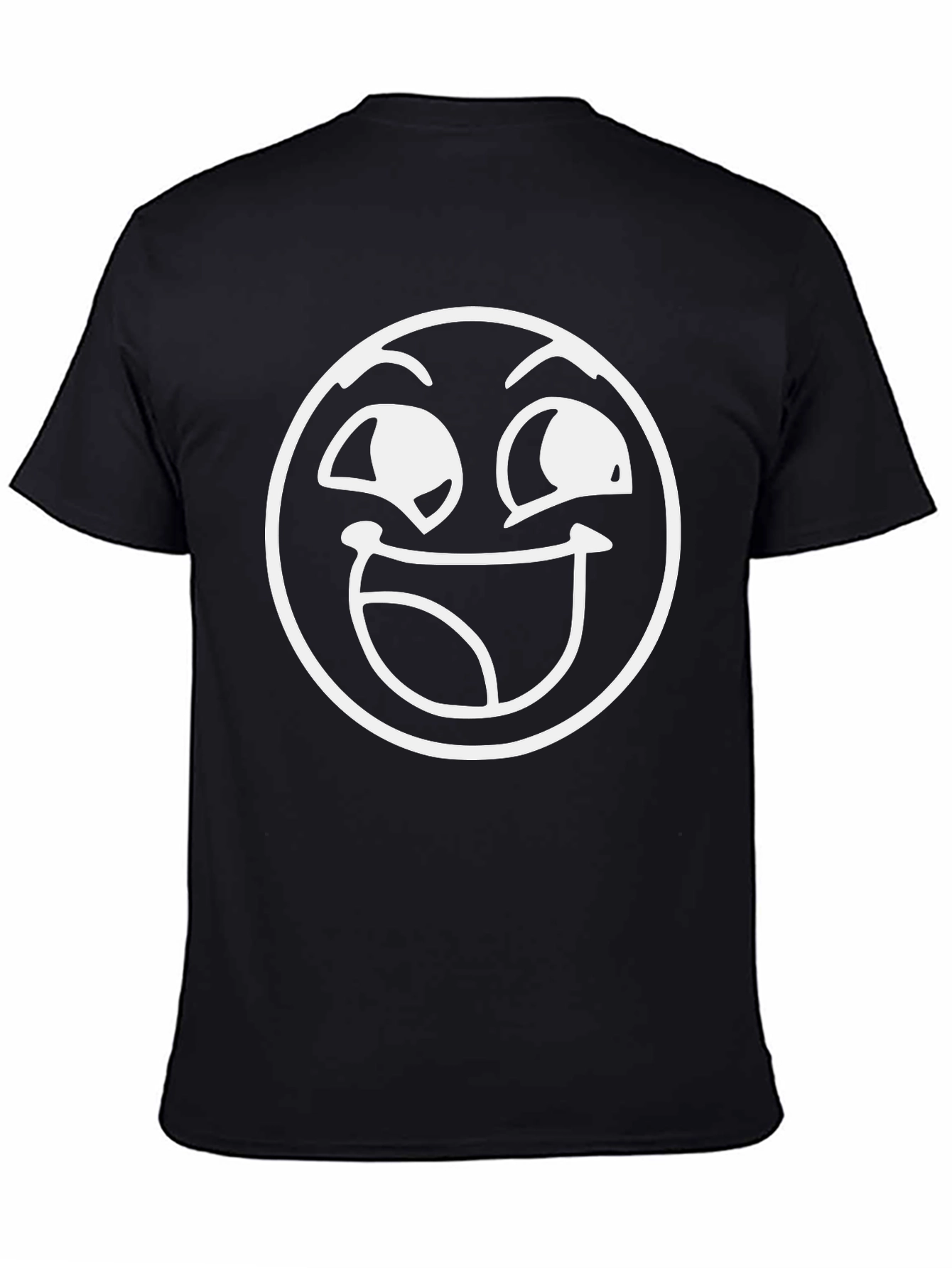Smiley Face Graphic T-Shirt - Black