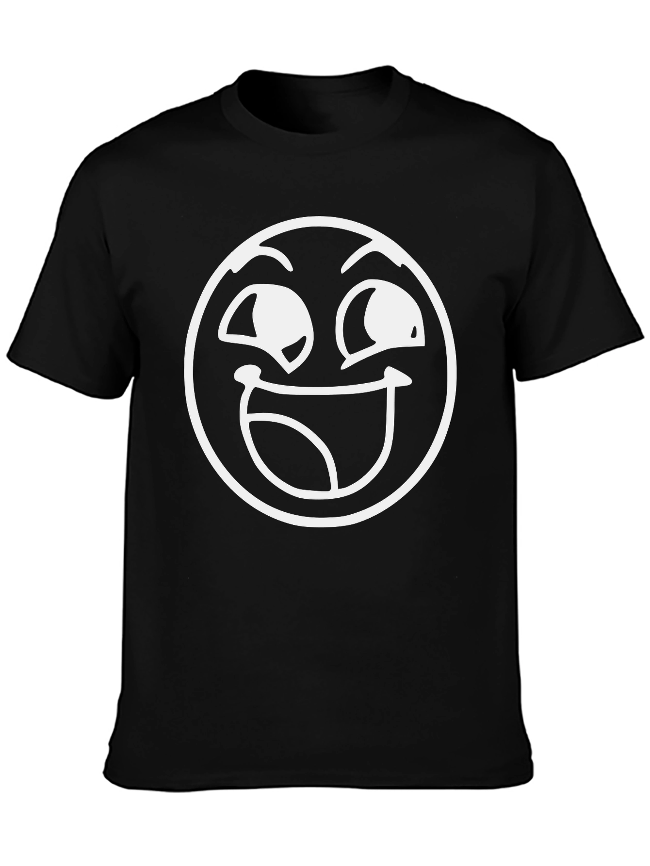 Smiley Face Graphic T-Shirt - Black