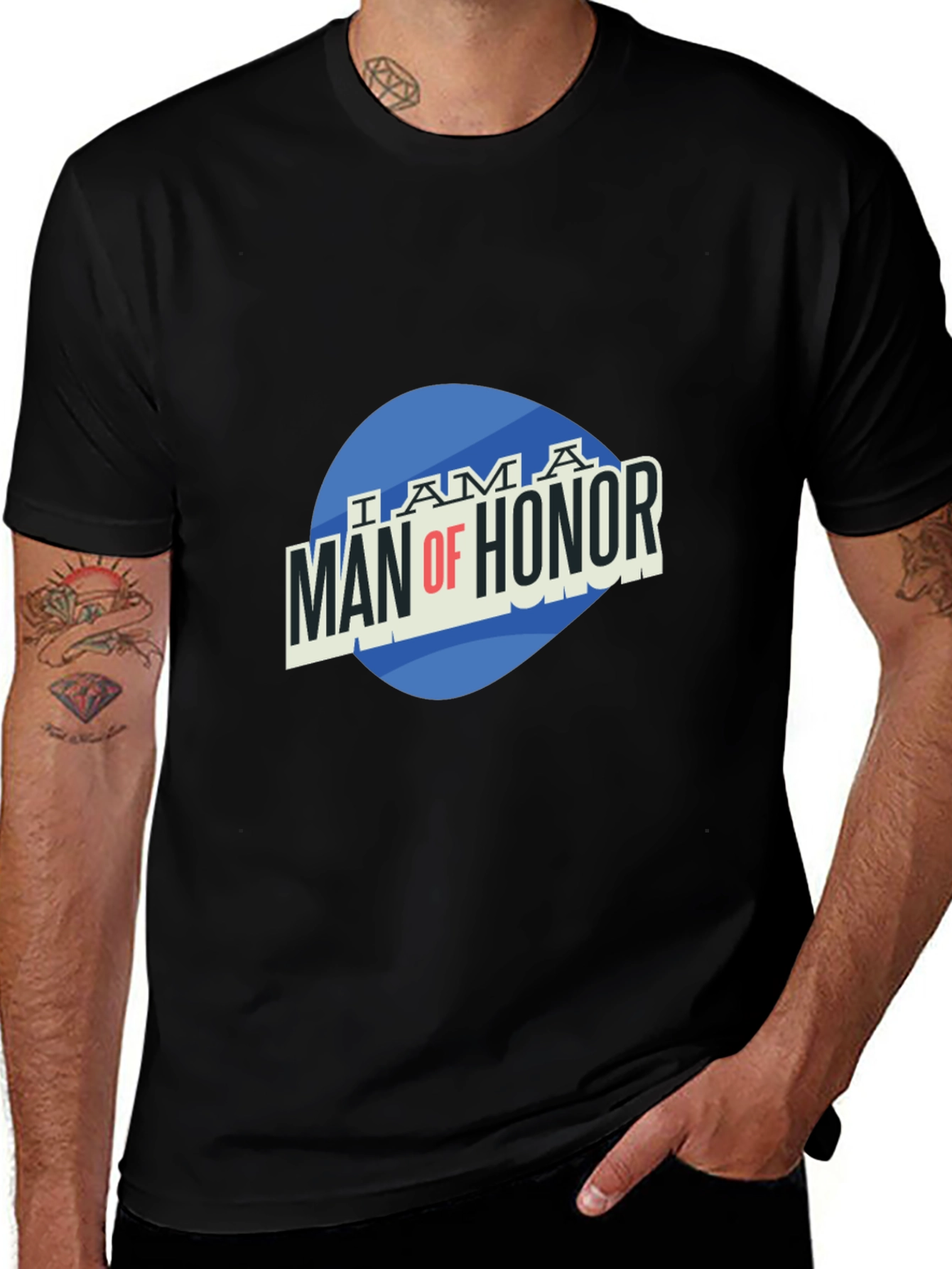 Man of Honor Graphic Tee - Black