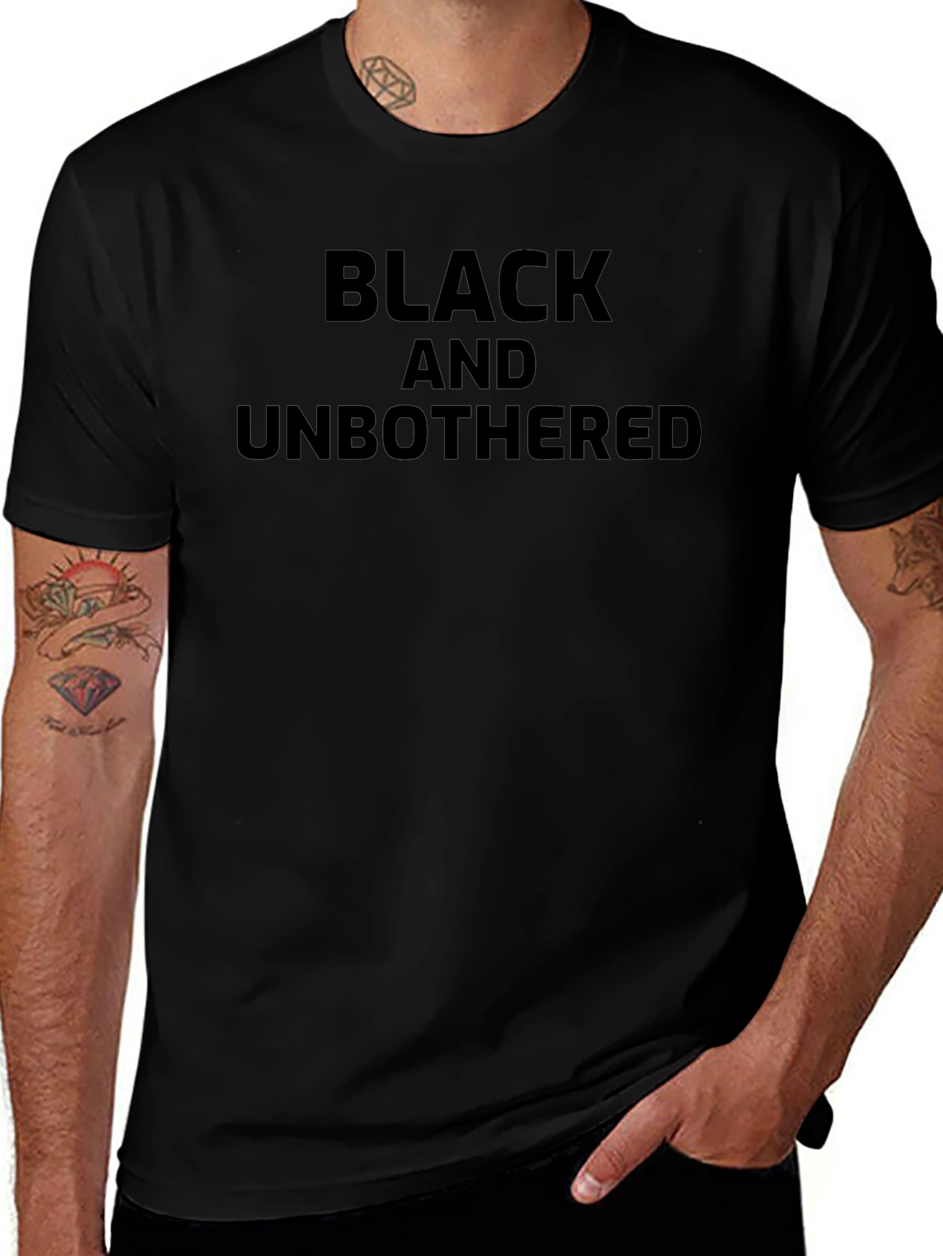 Black and Unbothered Graphic T-Shirt