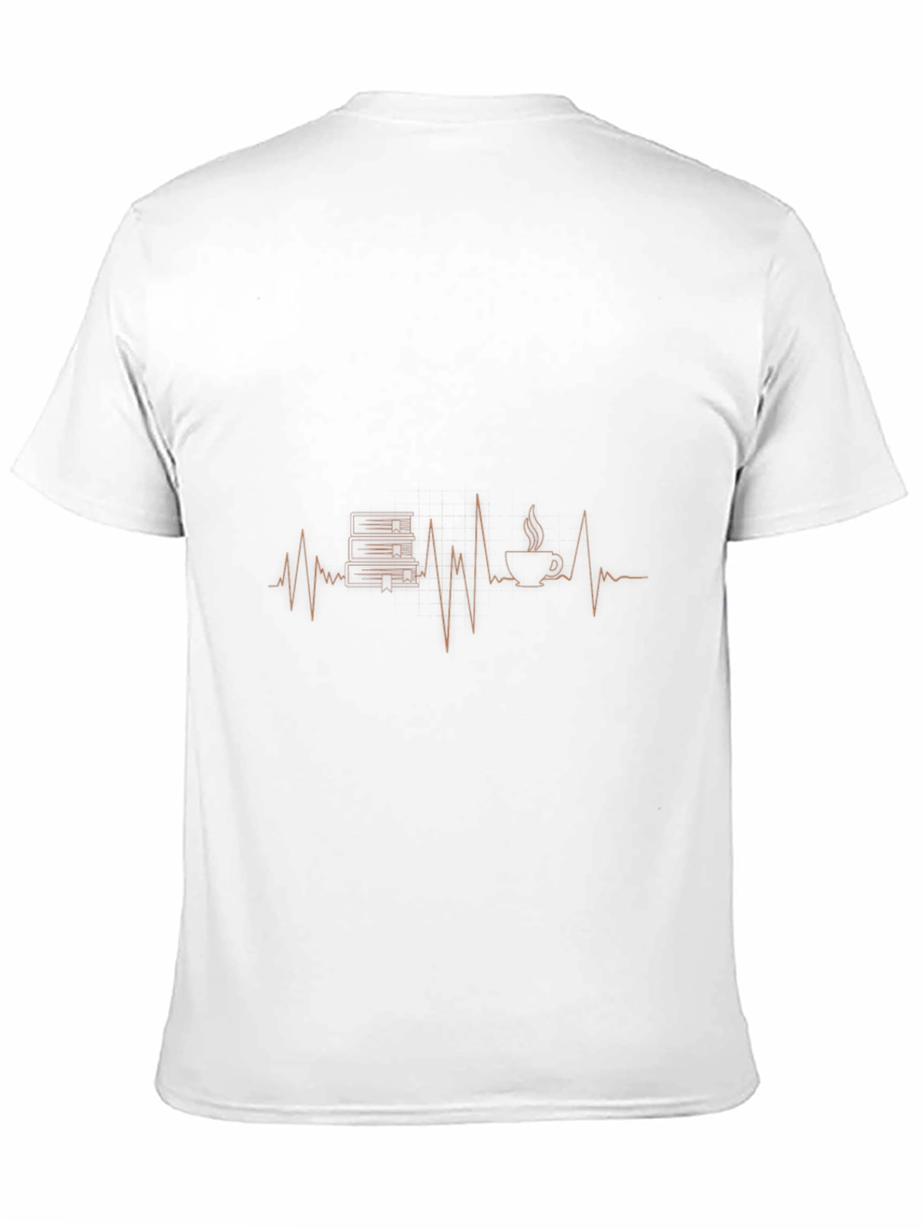 Book & Coffee Heartbeat T-Shirt - Black