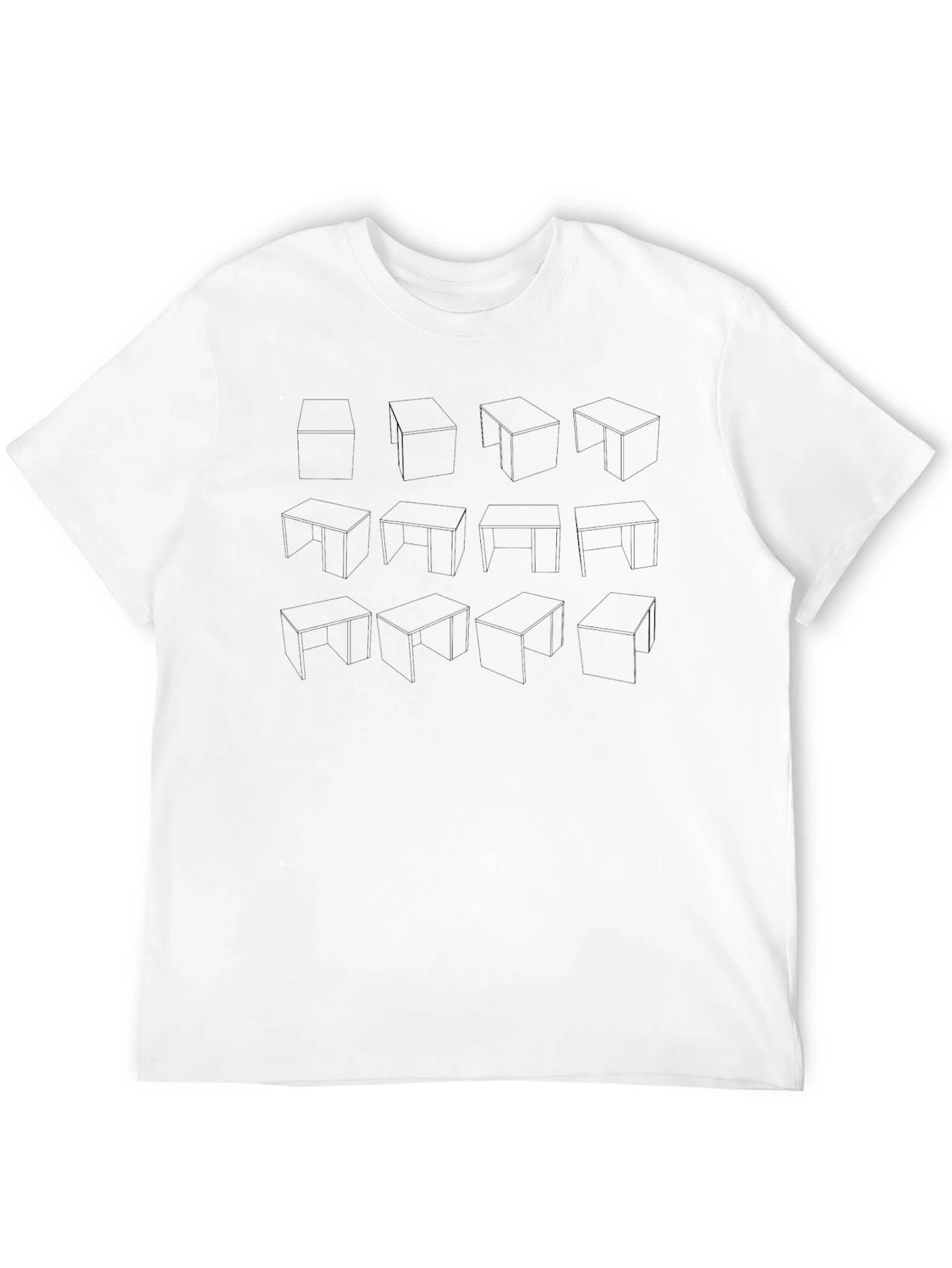 Abstract Desk Pattern Black T-Shirt