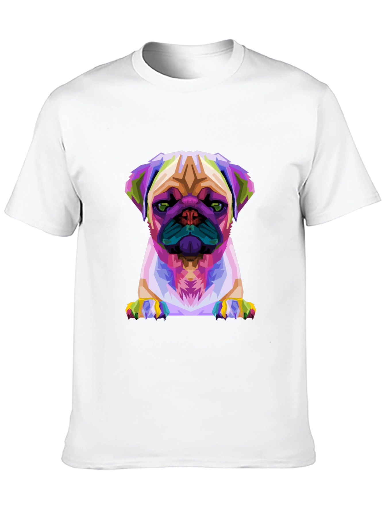 Geometric Pug Graphic Tee - Modern Dog Lover T-Shirt