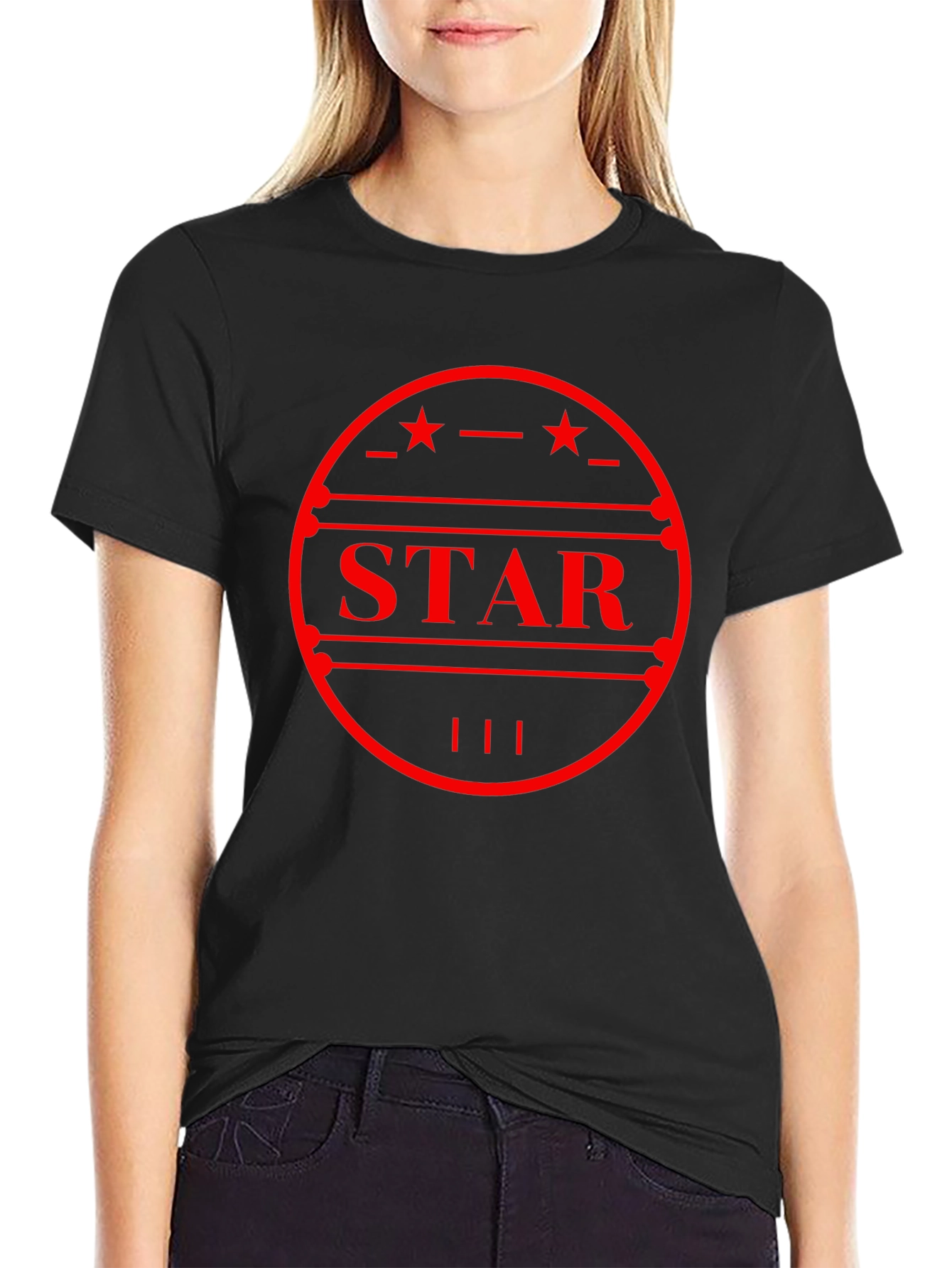 Black Star Graphic Tee - Stylish Mens T-Shirt