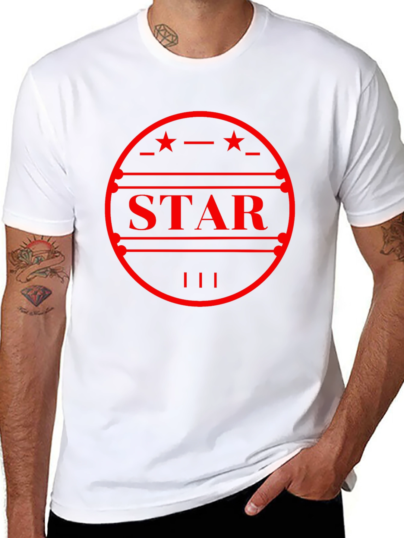 Black Star Graphic Tee - Stylish Mens T-Shirt