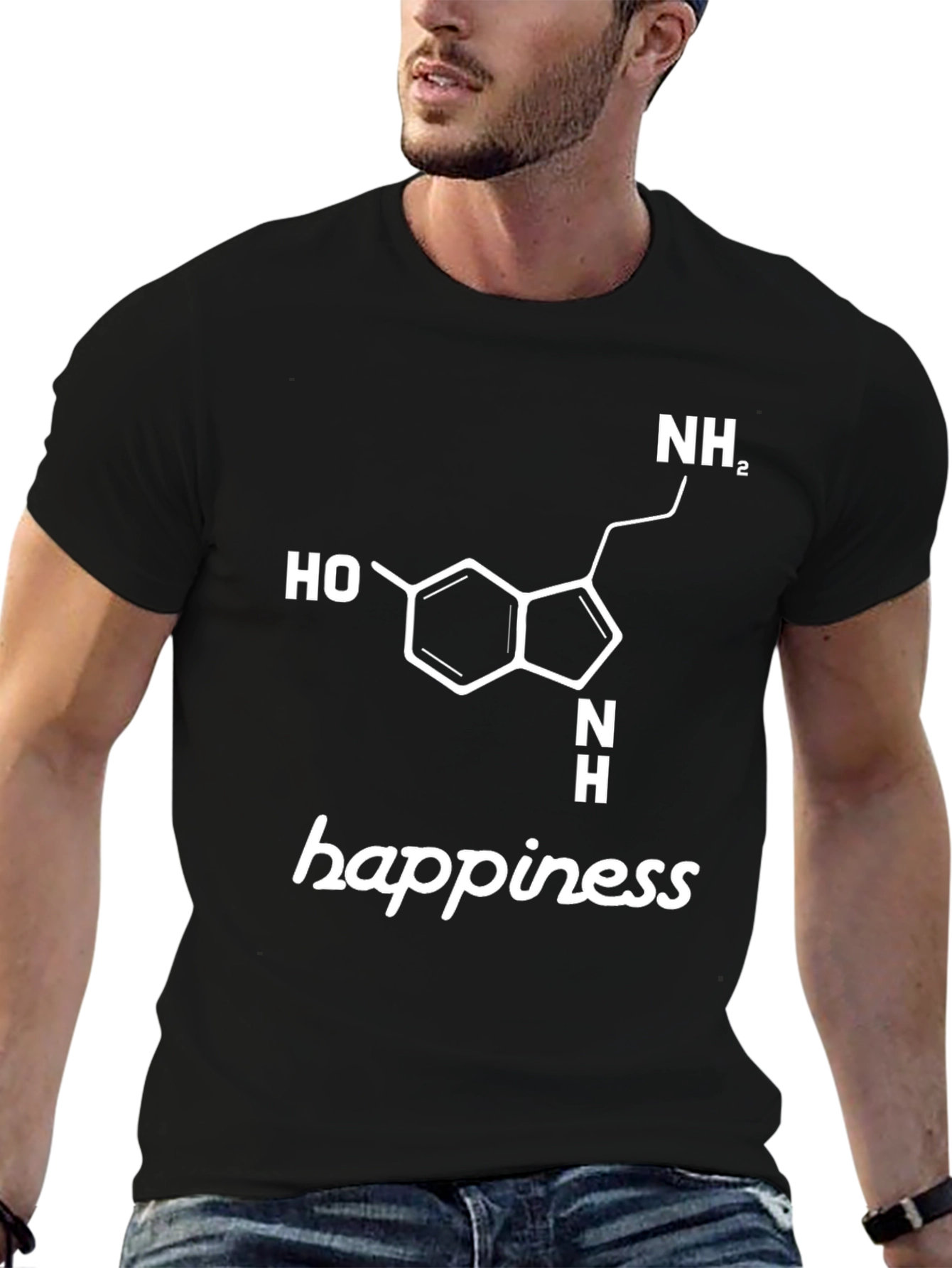 Happiness Serotonin Molecule T-Shirt - Science Tee