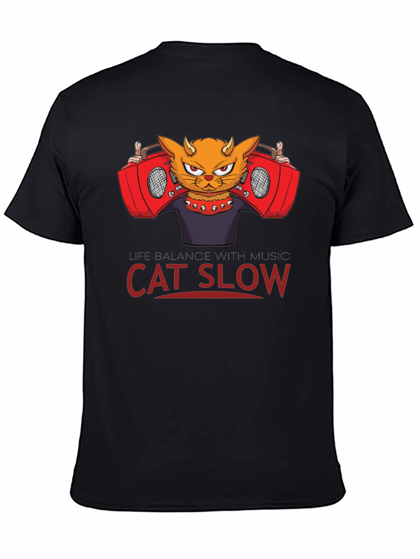 Cat Slow Music Graphic T-Shirt