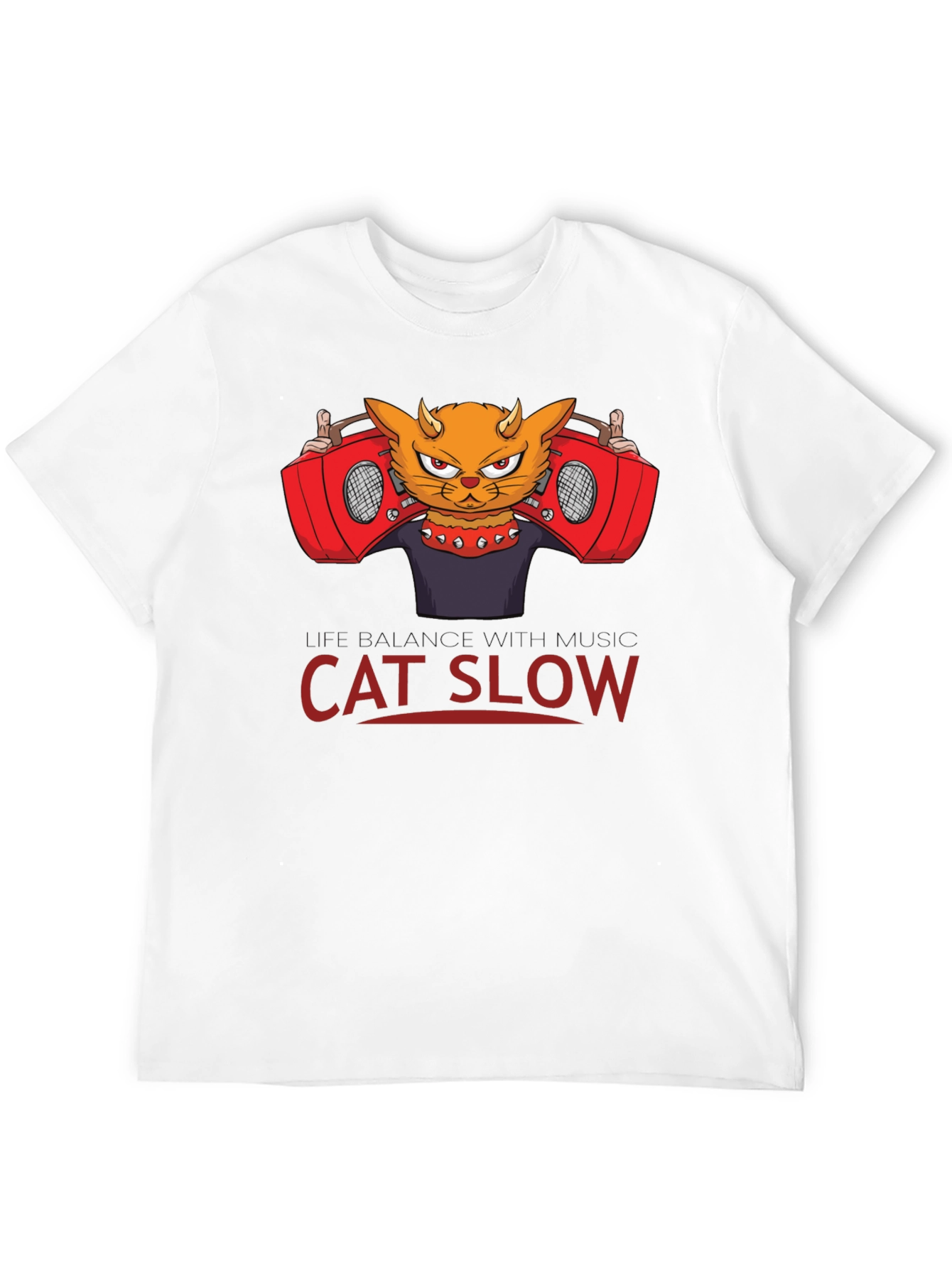 Cat Slow Music Graphic T-Shirt