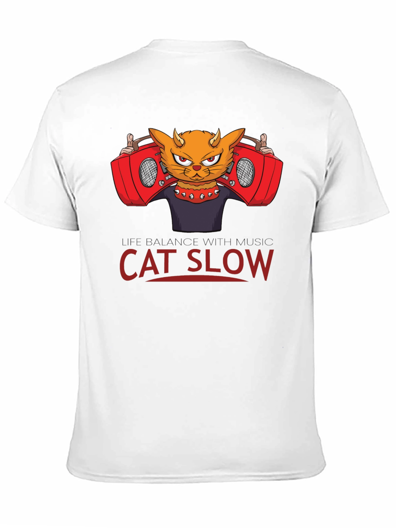 Cat Slow Music Graphic T-Shirt