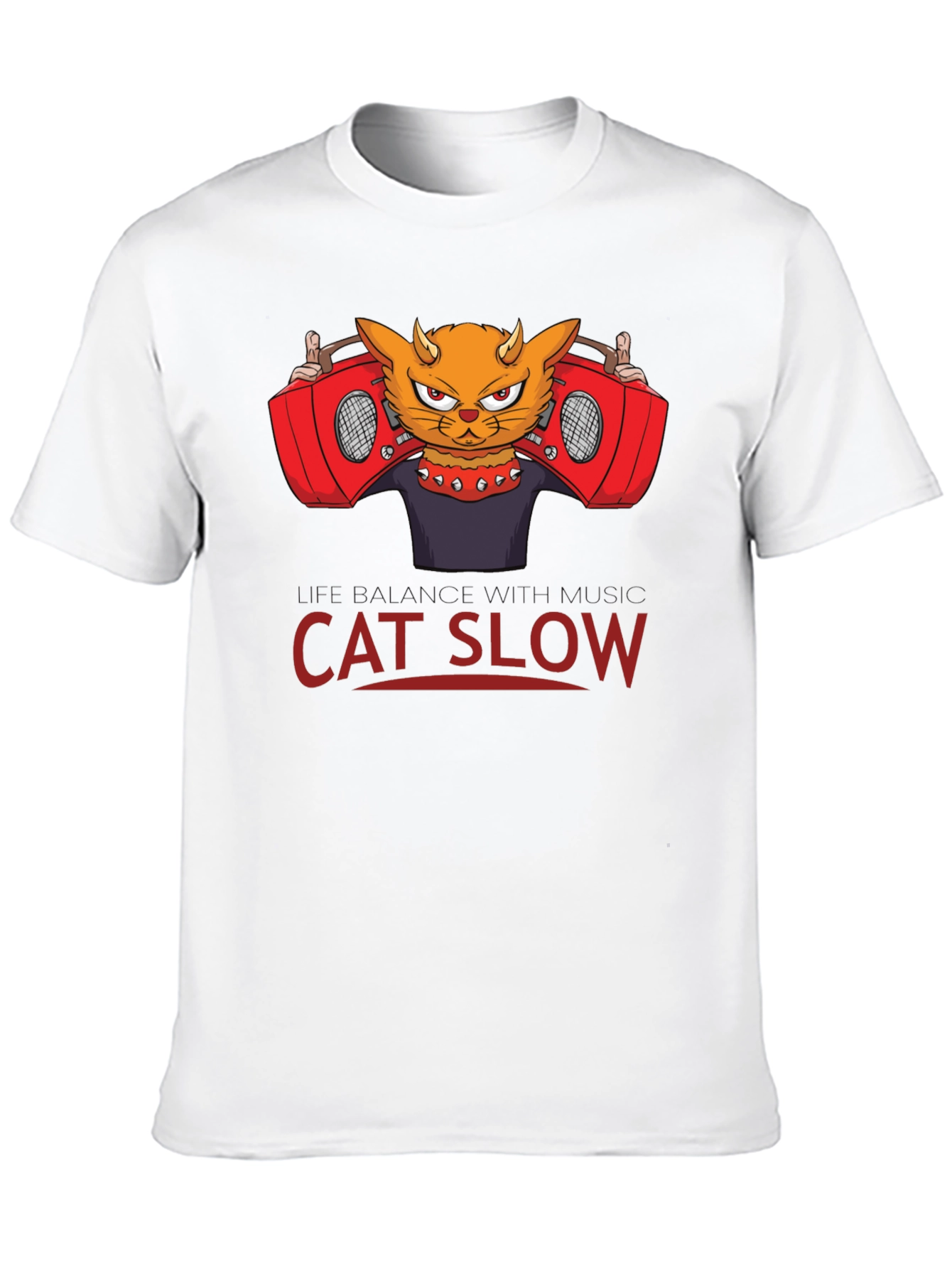 Cat Slow Music Graphic T-Shirt