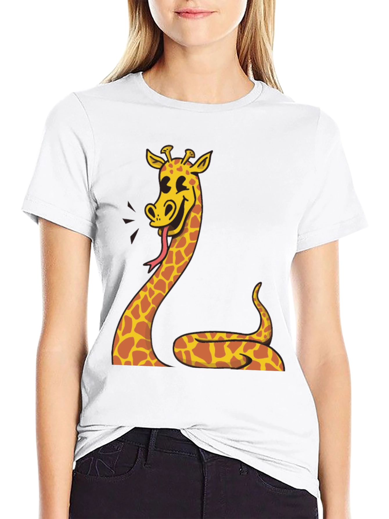 Giraffe Snake Funny Graphic Tee