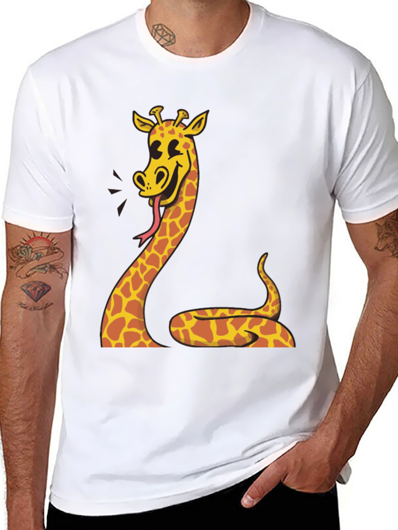 Giraffe Snake Funny Graphic Tee