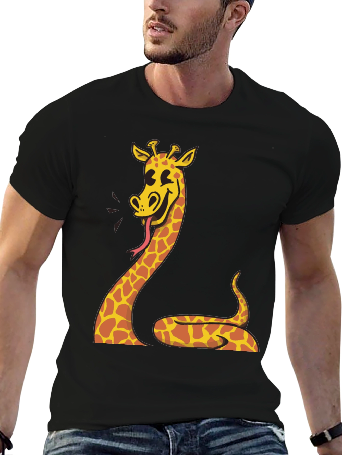 Giraffe Snake Funny Graphic Tee