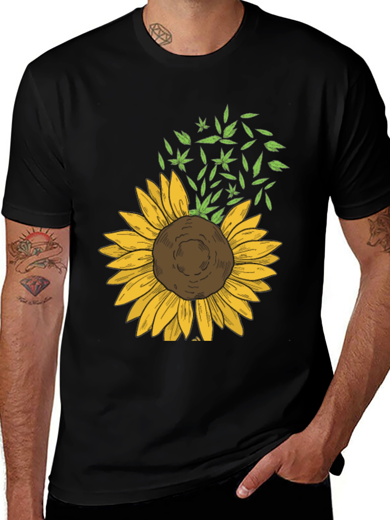 Sunflower Graphic Black Tee