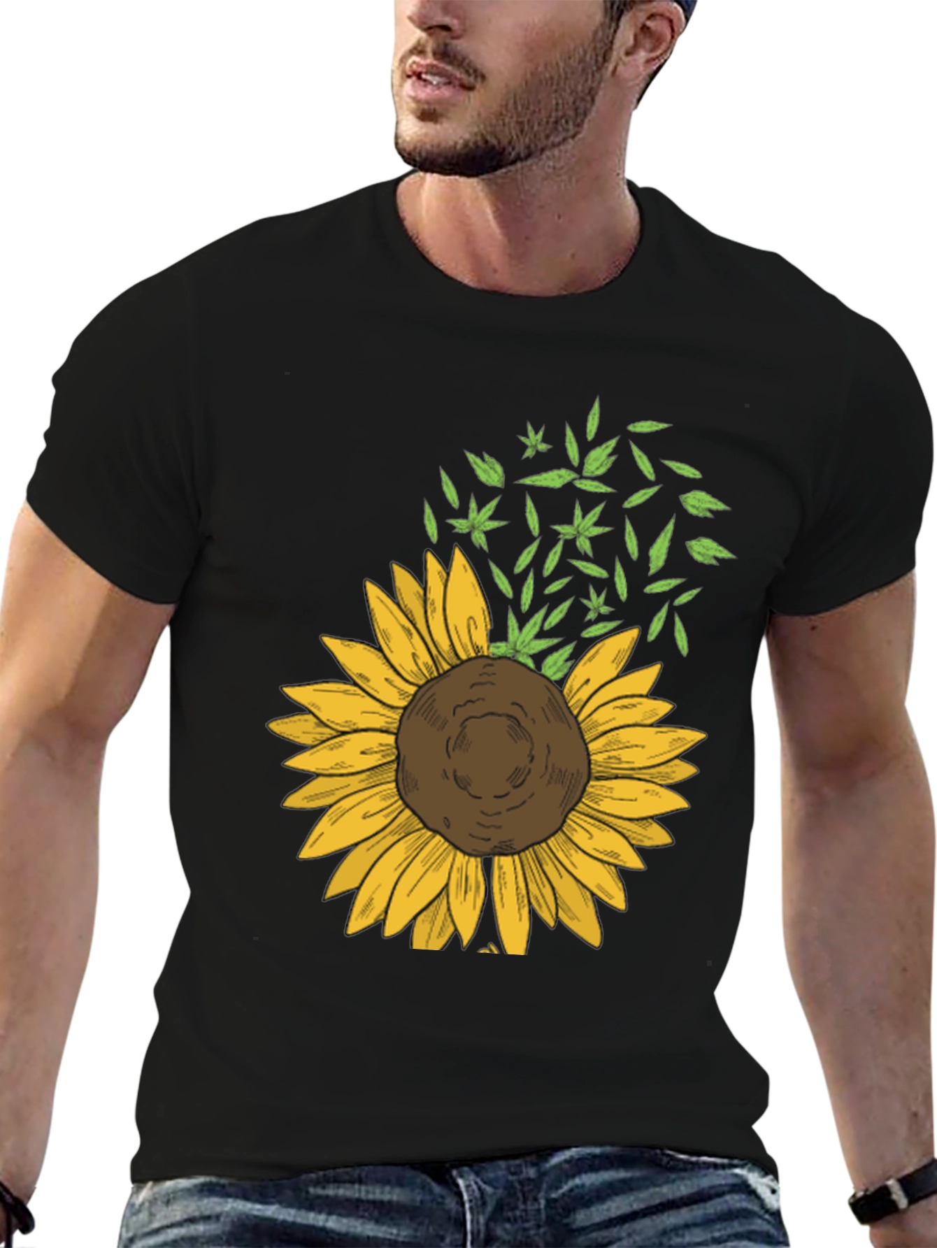 Sunflower Graphic Black Tee