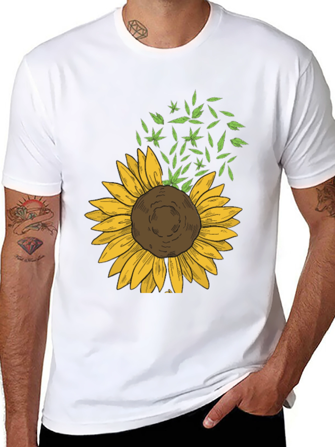Sunflower Graphic Black Tee