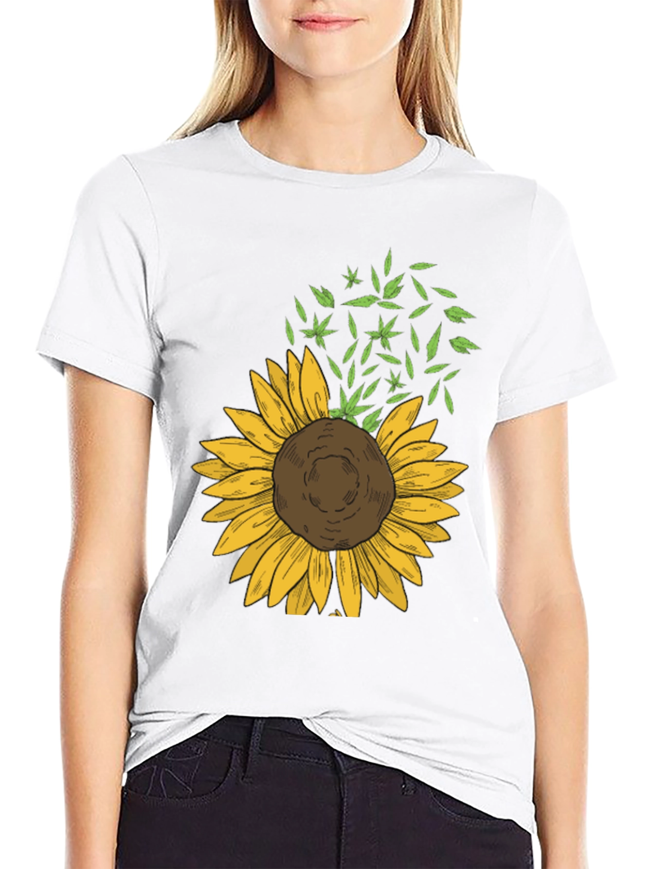 Sunflower Graphic Black Tee